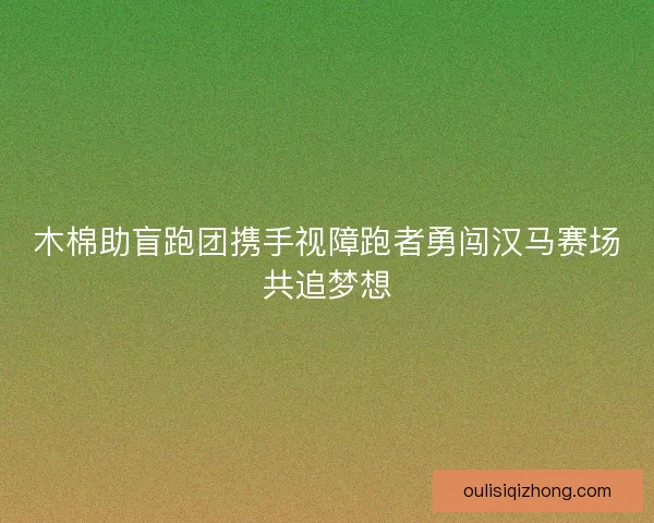 木棉助盲跑团携手视障跑者勇闯汉马赛场共追梦想